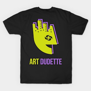 Art Dudette In Gold And Purple T-Shirt